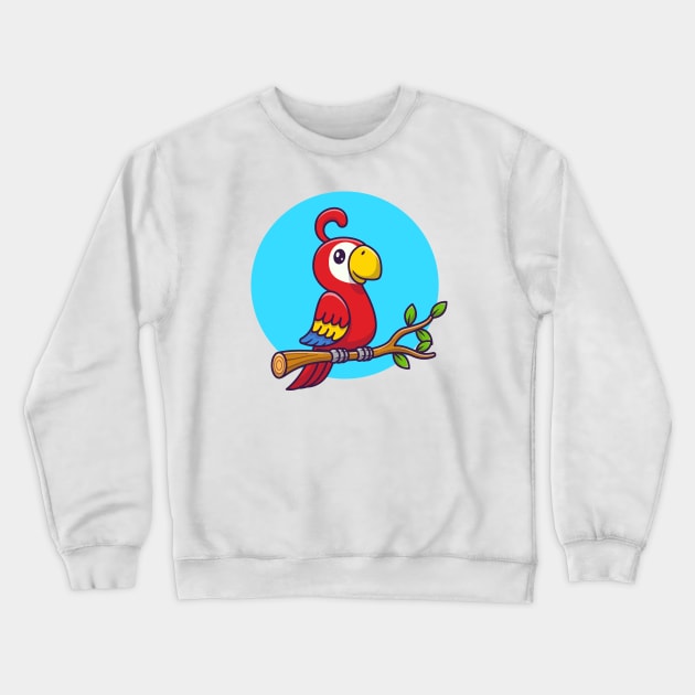 Cute Parrot Bird On The Branch Crewneck Sweatshirt by Catalyst Labs